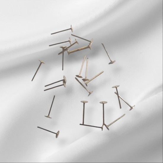 Серьги-гвоздики (основа) площадка 5мм цв. розовое золото, цена за 20 шт